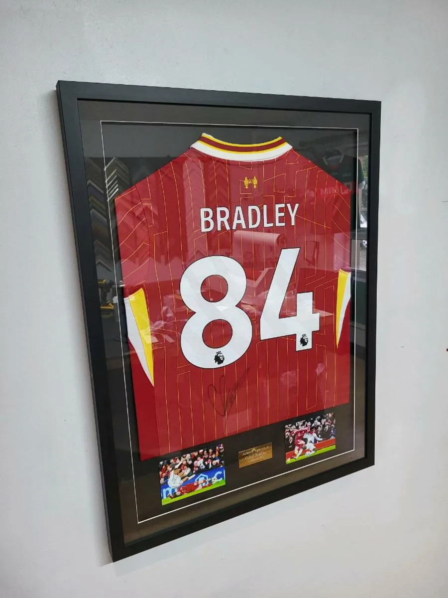 Conor Bradley Framed Signed Liverpool Shirt - Image 2