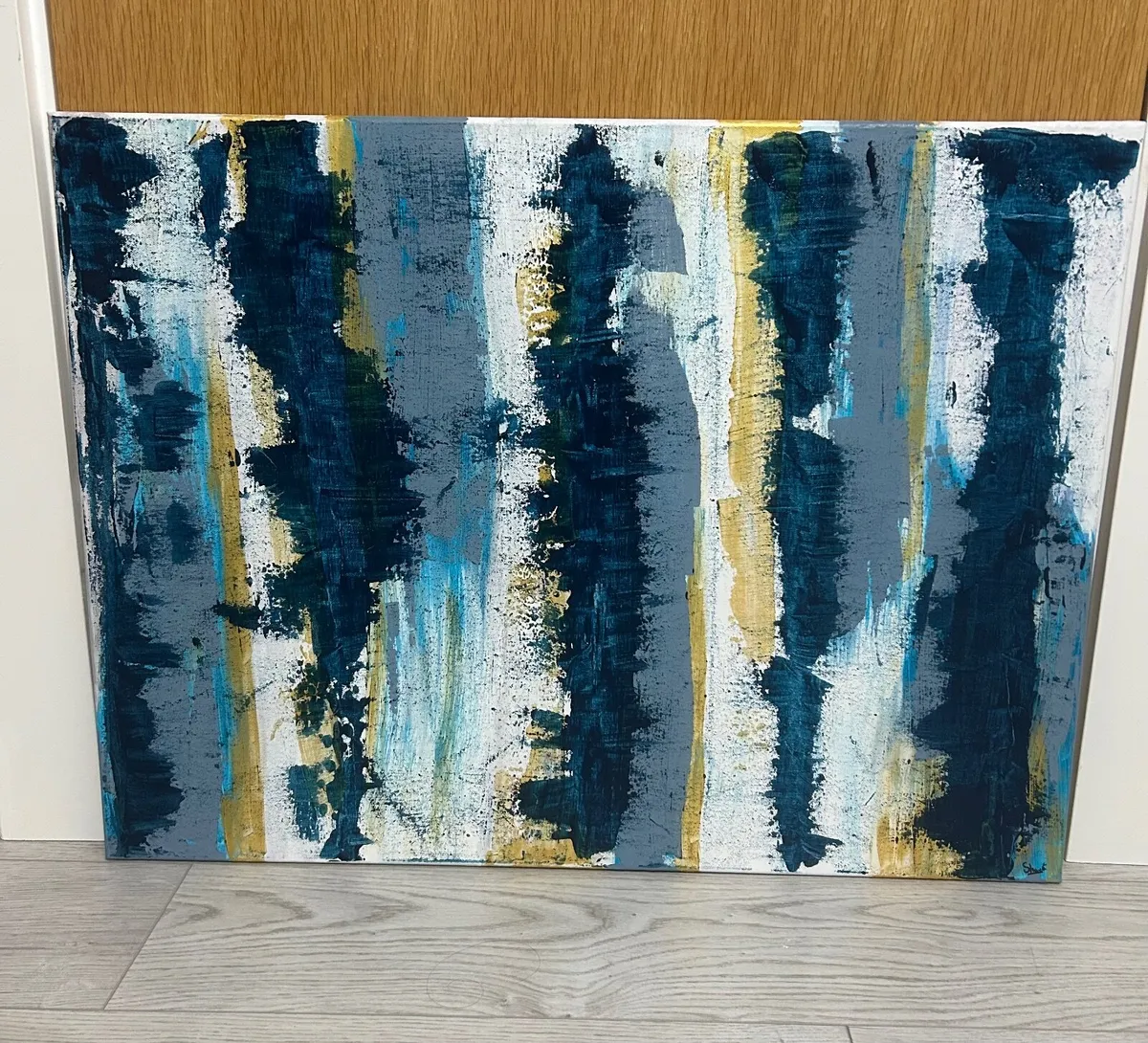 Large blue abstract painting - Image 2