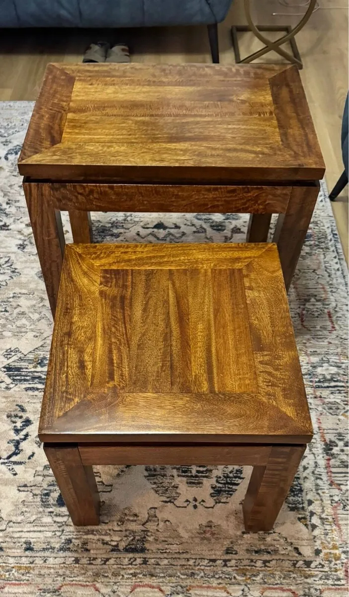 2 Solid Mahogany Nested Tables - Image 2