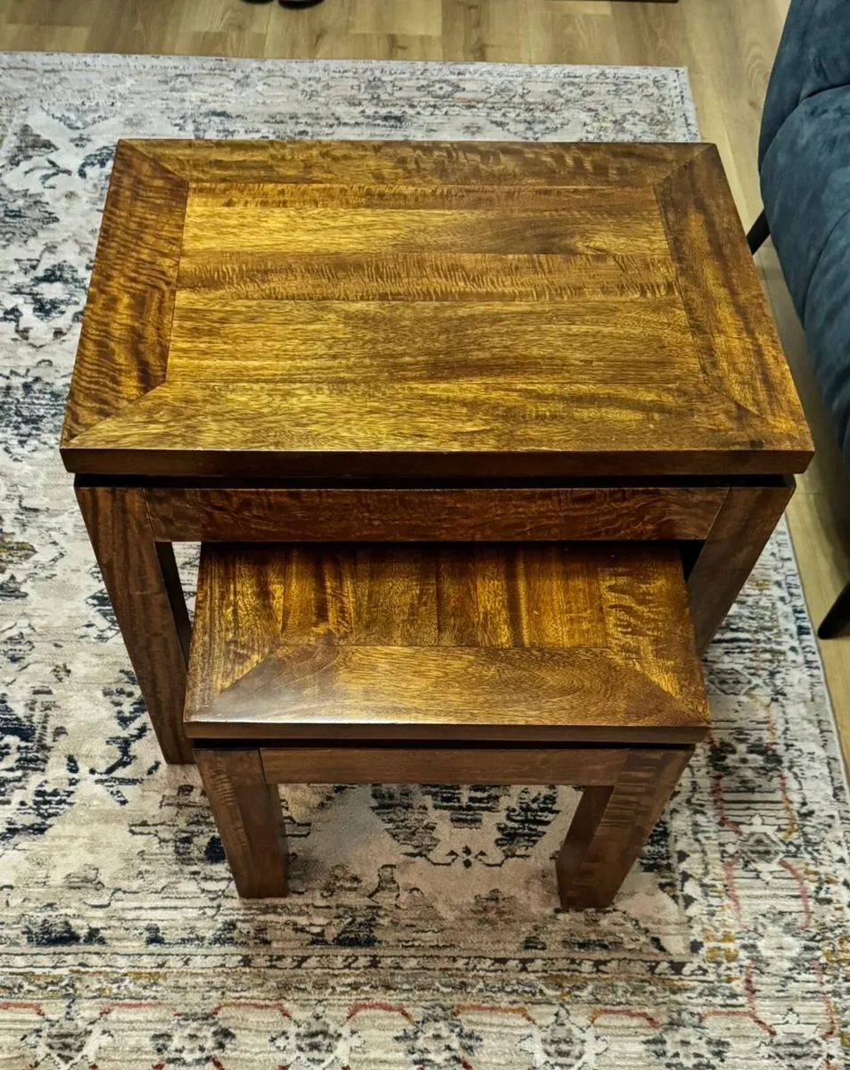 2 Solid Mahogany Nested Tables - Image 1