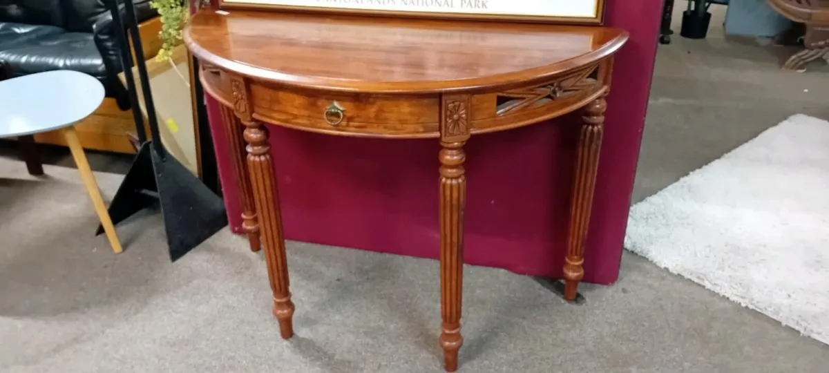 Attractive Mahogany Demi Lune Hall Table