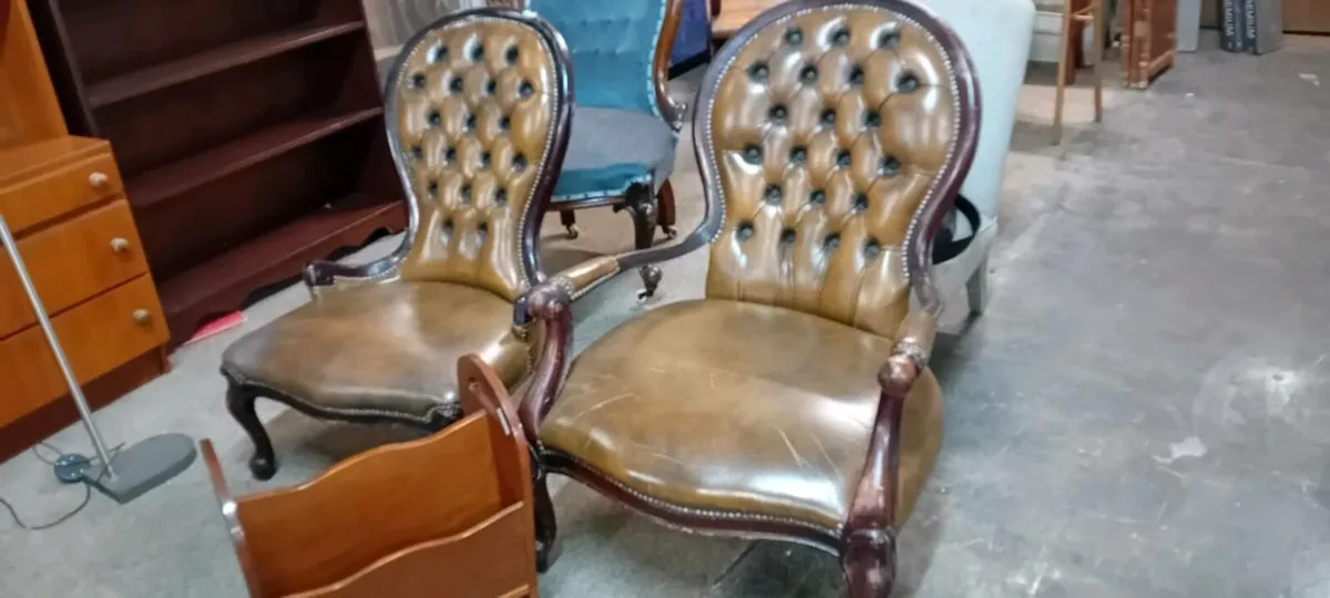 Pair Of His And Hers Slippe Style Chairs