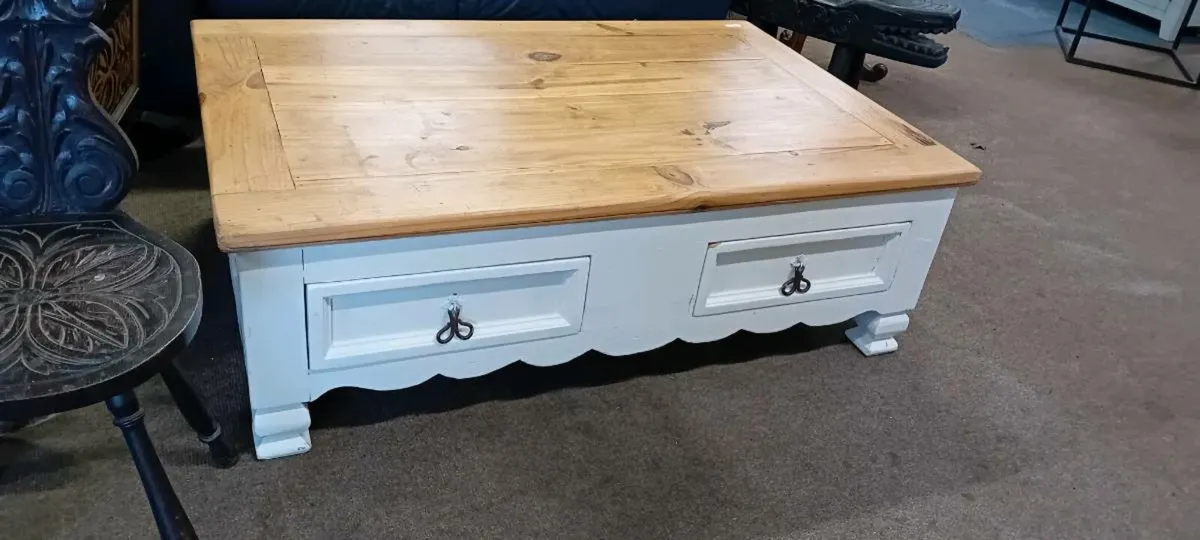 Large Solid Painted Pine Coffee Table