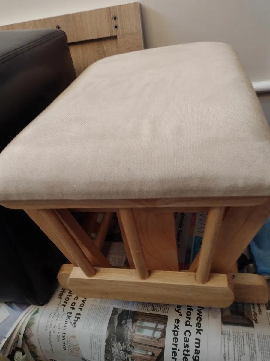 Heavy solid Oak rocking stool/footrest - Image 1