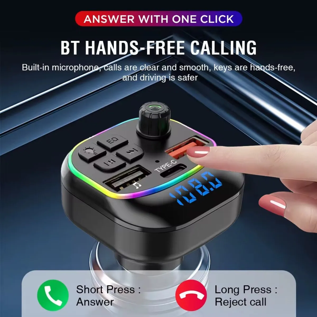 Car FM transmitter with Fast Charger - Image 4