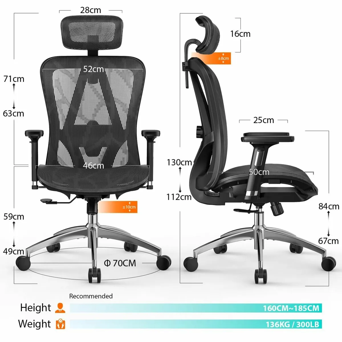 Ergonomic Office Chair Back Support Mesh Computer - Image 2