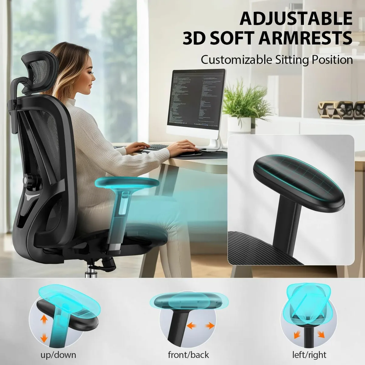 Ergonomic Office Chair Back Support Mesh Computer - Image 4