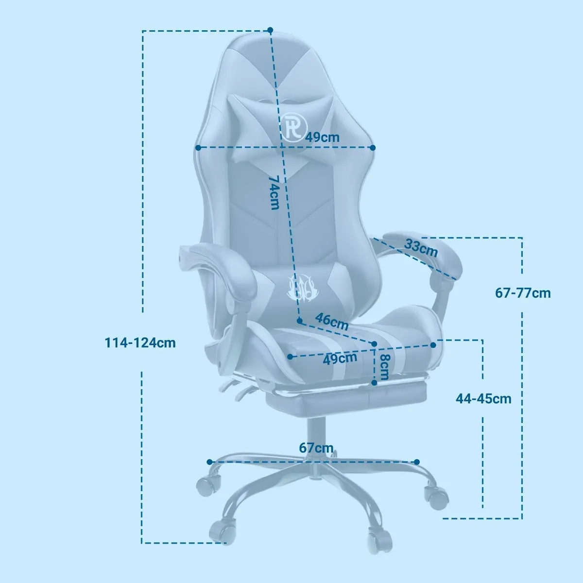 Gaming Chair with Footrest Lumbar Support - Image 3