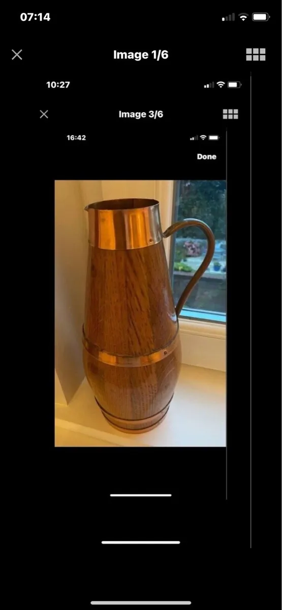 Vintage Timber & Copper Wine/ Cider jar - Image 1
