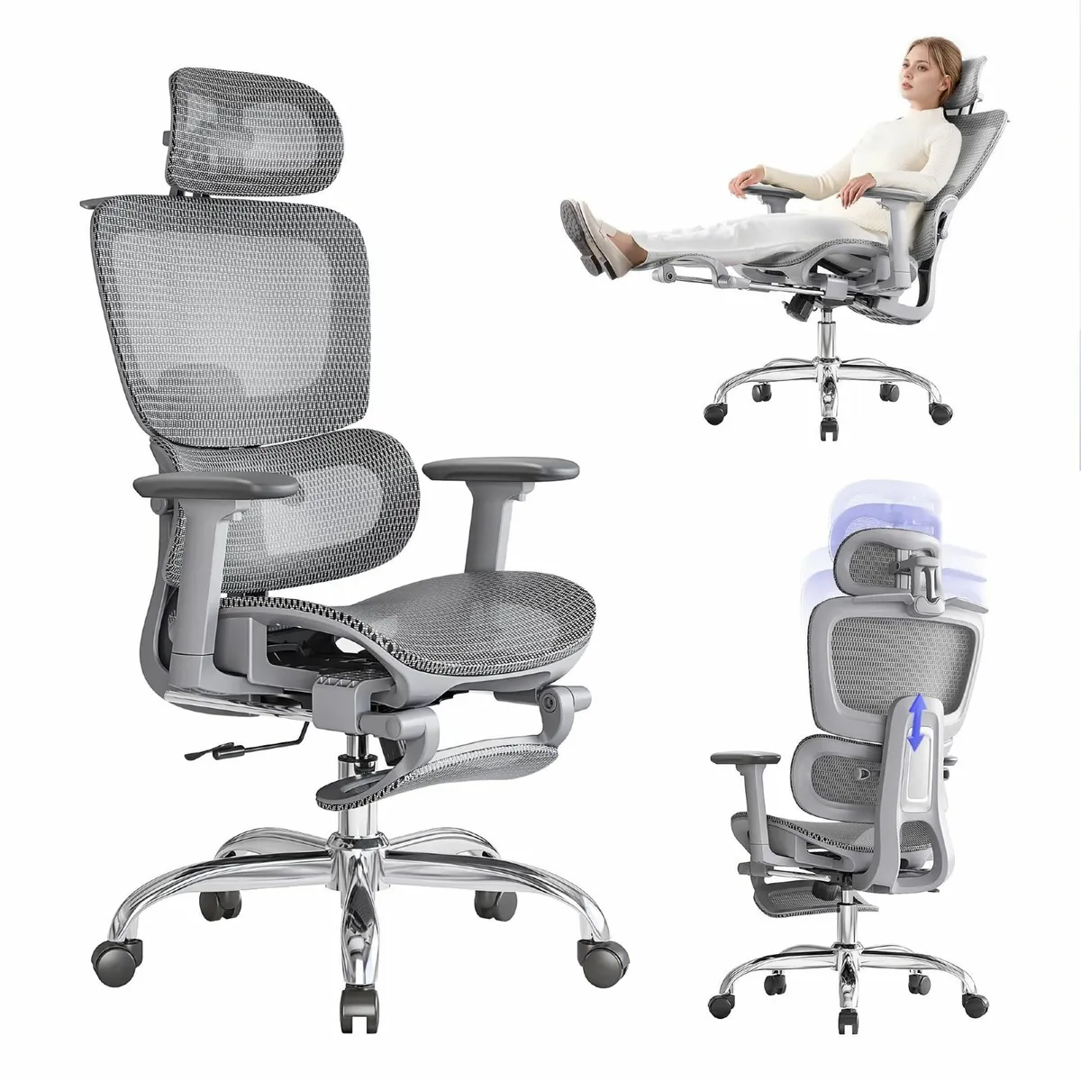 Ergonomic Office Chair with Footrest 5-Level - Image 1