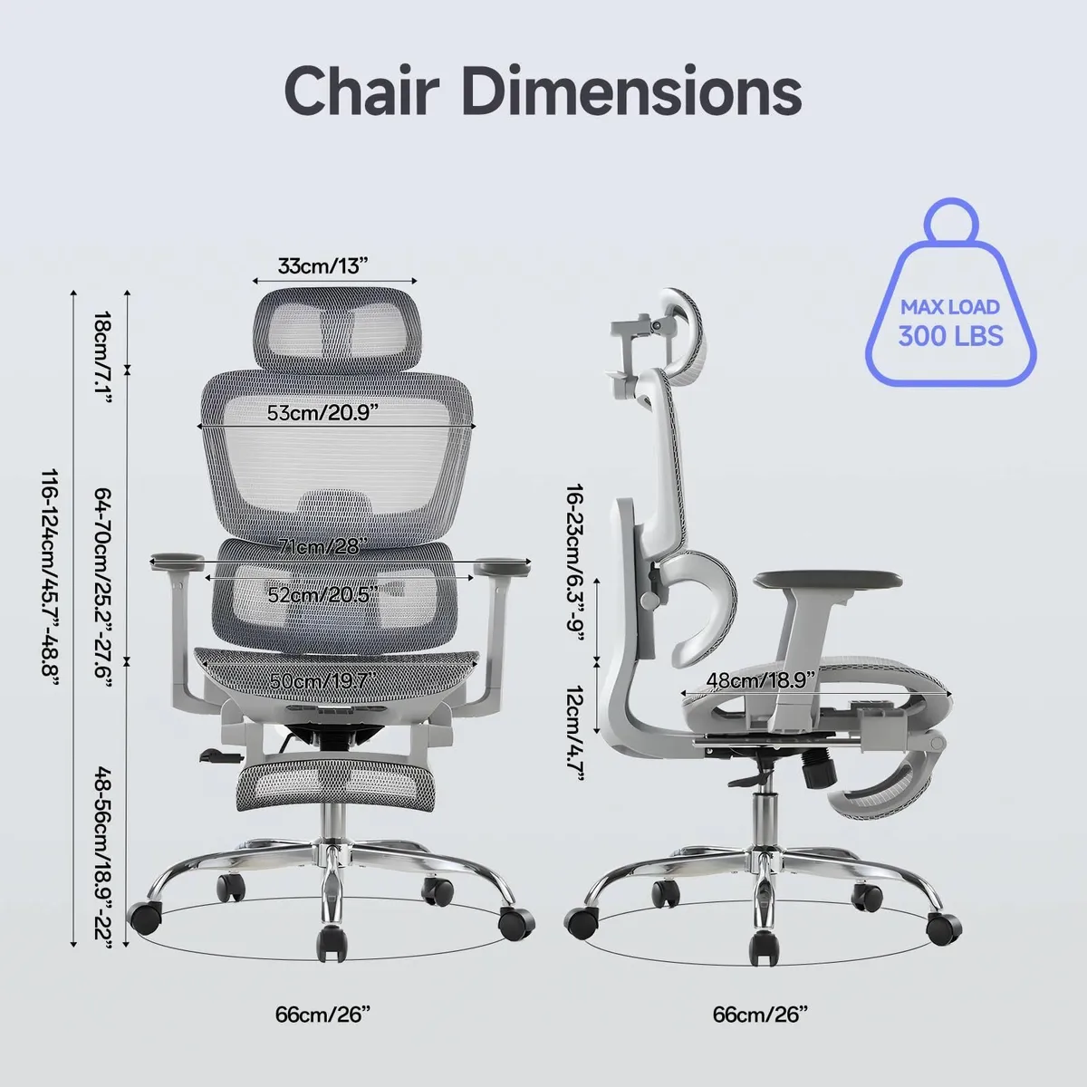 Ergonomic Office Chair with Footrest 5-Level - Image 3