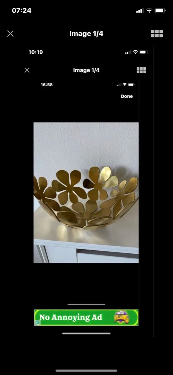 Vintage Brass Fruit Bowl - Image 1