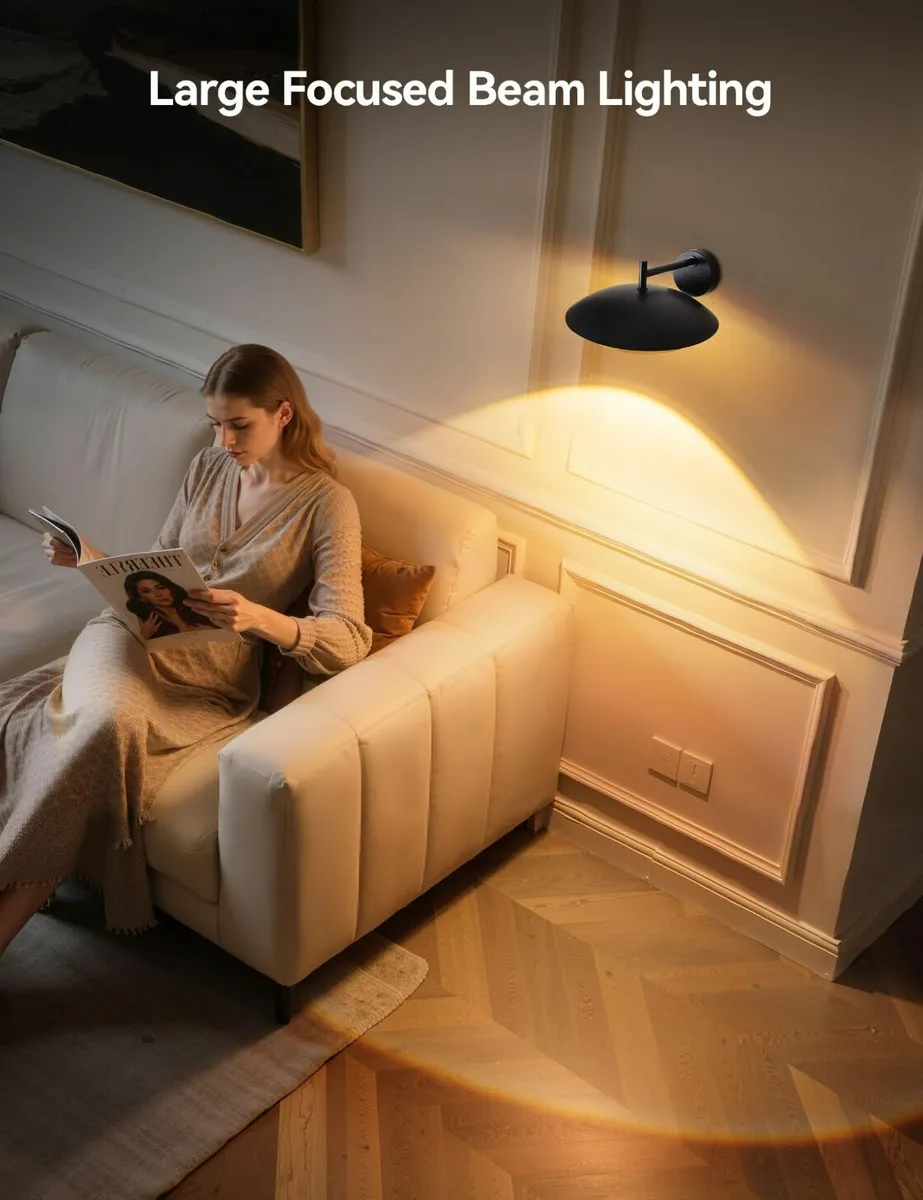 Battery Operated Wall Sconce Set of 2 Rechargeable - Image 2