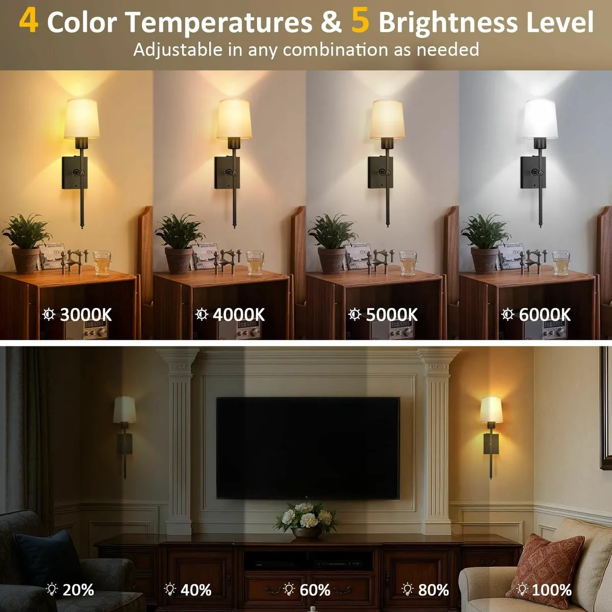 Rechargeable Wall Lights Indoor Battery Operated - Image 2