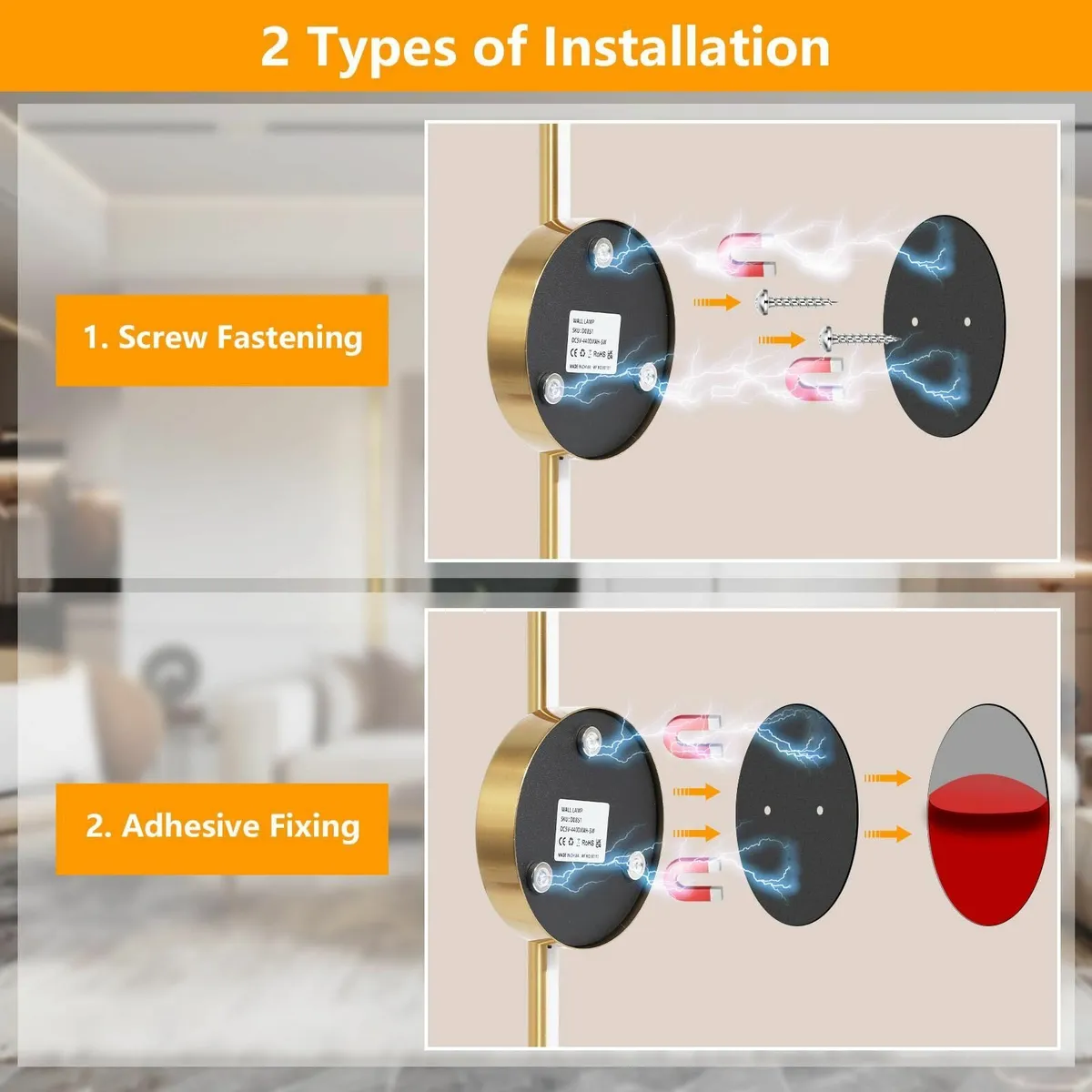 Rechargeable Wall Sconce Lights Battery Operated - Image 4
