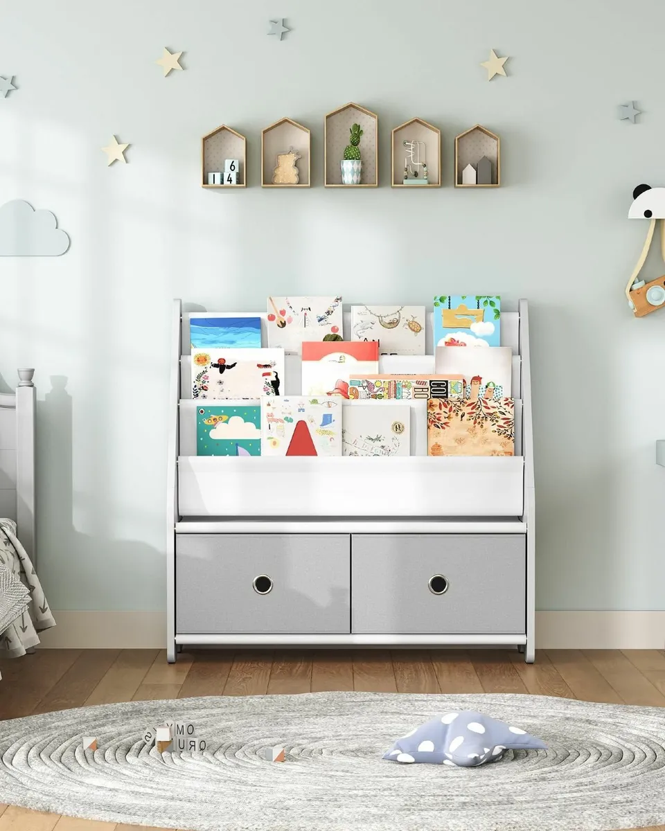 Kids Bookshelf 4 Tier Children's Bookcase Large - Image 3