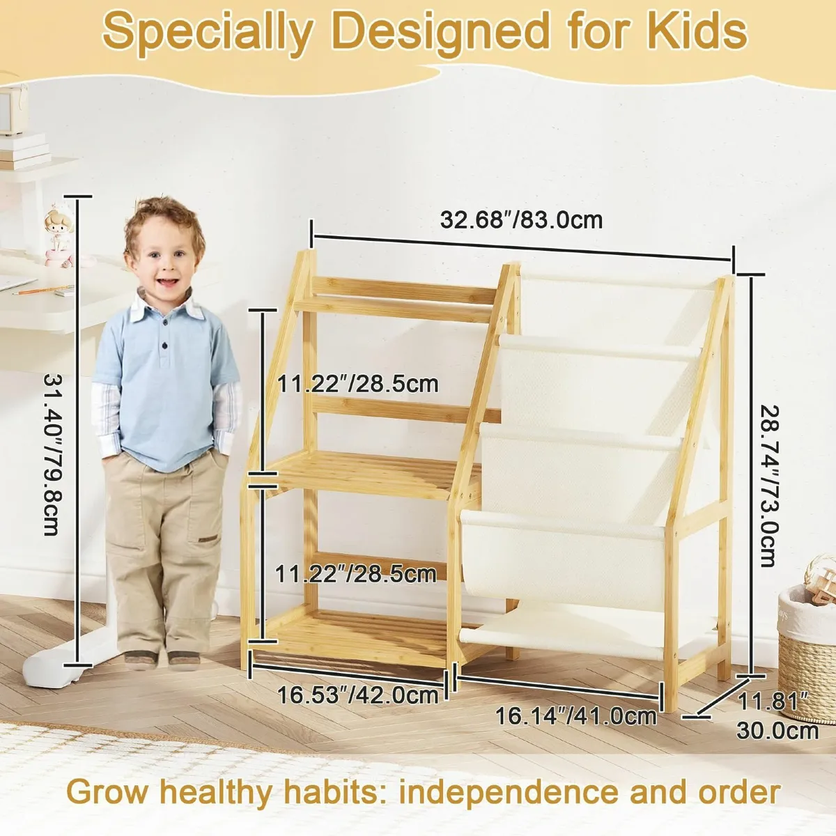 Kids Bookshelf and Toy Storage 3 Tier Toddler - Image 3