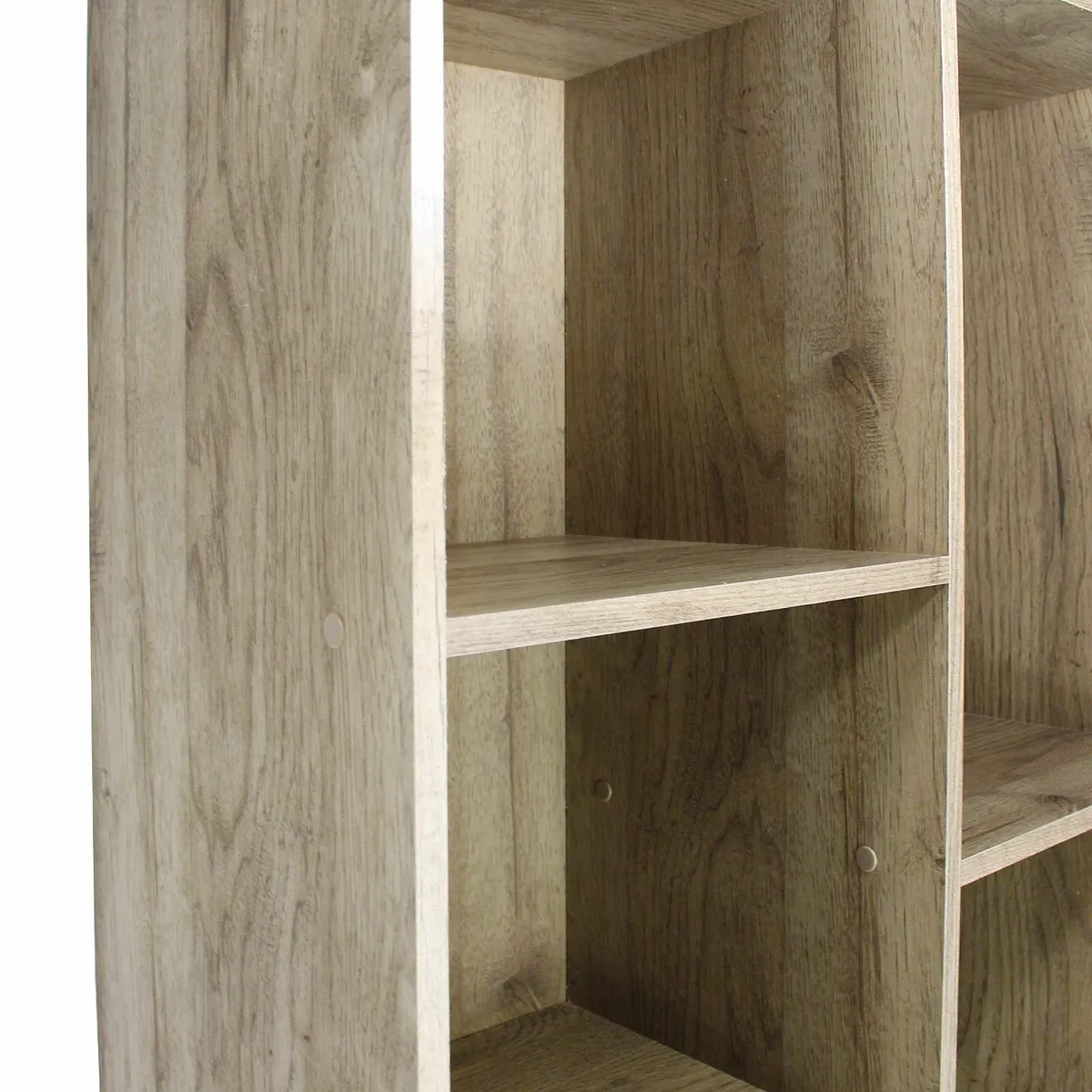 Wooden Cube Bookshelf 5 Tier 60cm wide Ash Brown - Image 4
