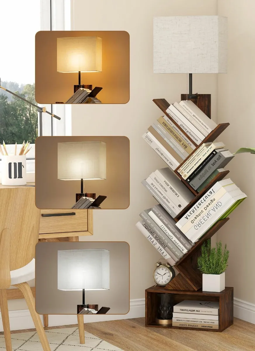 Tree Bookshelf with LED light Wooden Bookcase - Image 1