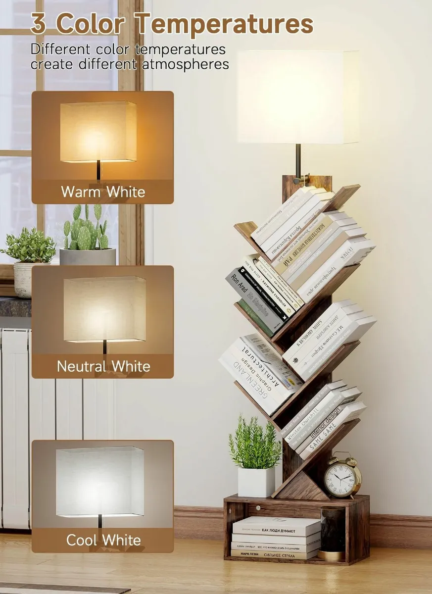 Tree Bookshelf with LED light Wooden Bookcase - Image 3