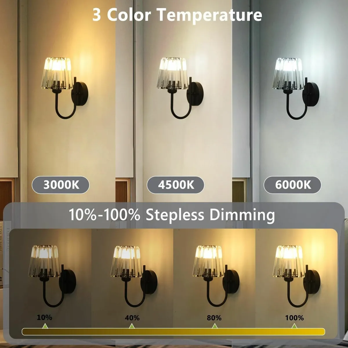 Rechargeable Wall Lights Set of 2 Battery - Image 2