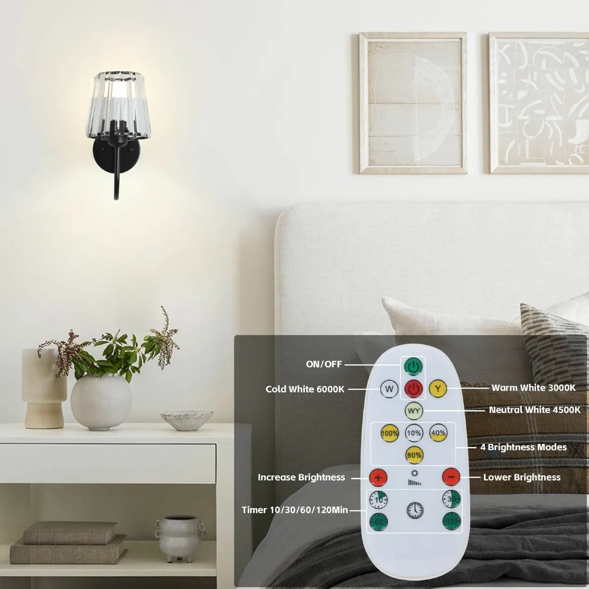 Rechargeable Wall Lights Set of 2 Battery - Image 4