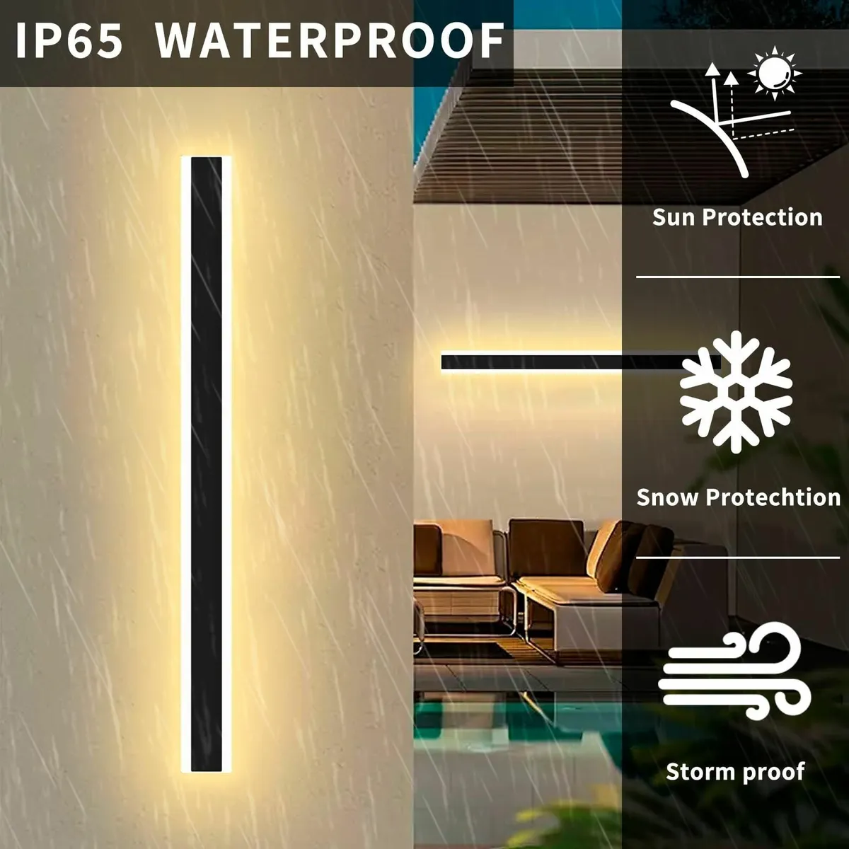 Outdoor Wall Lights Dimmable 100CM 40W Modern - Image 2