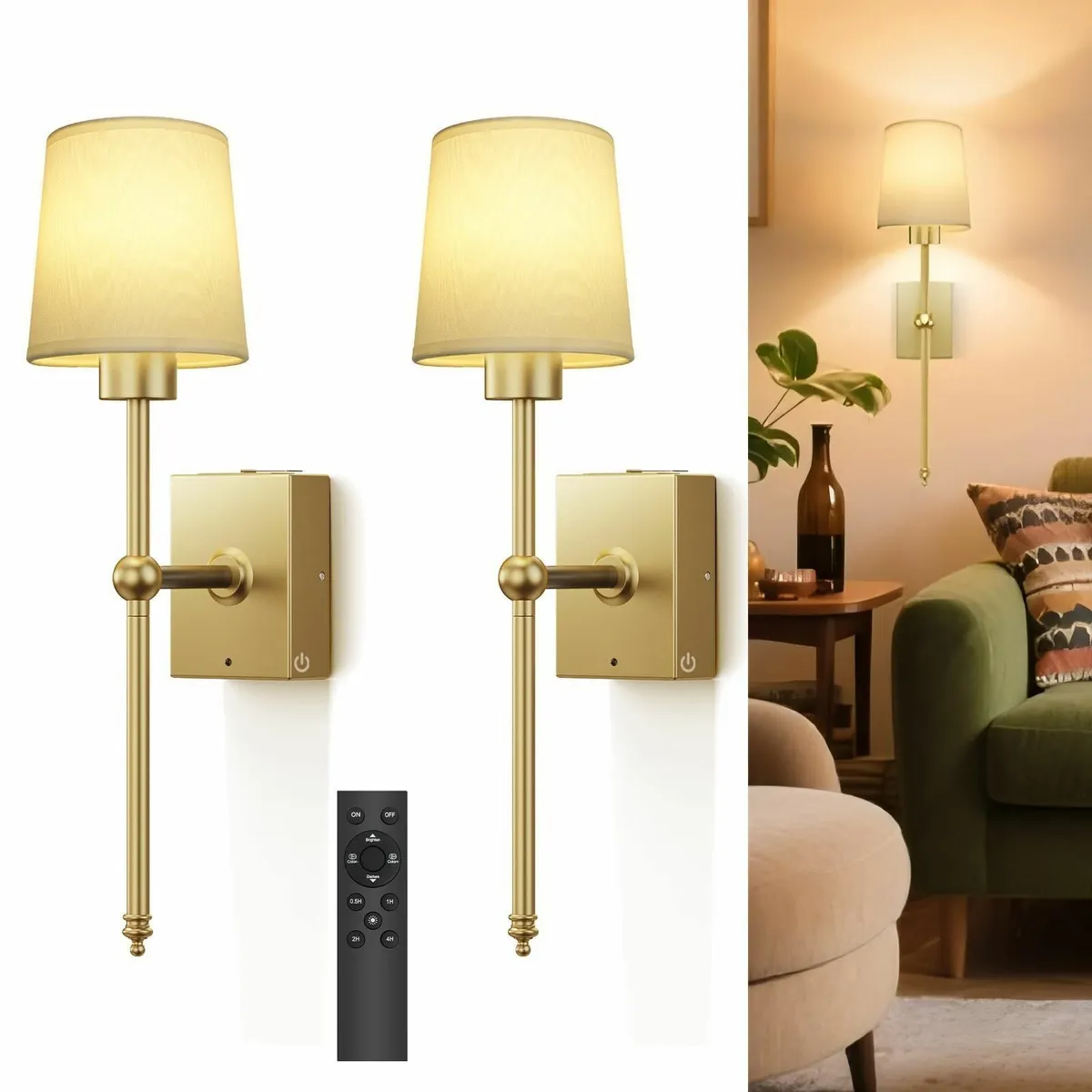 Battery Operated Wall Lights Rechargeable Indoor - Image 1