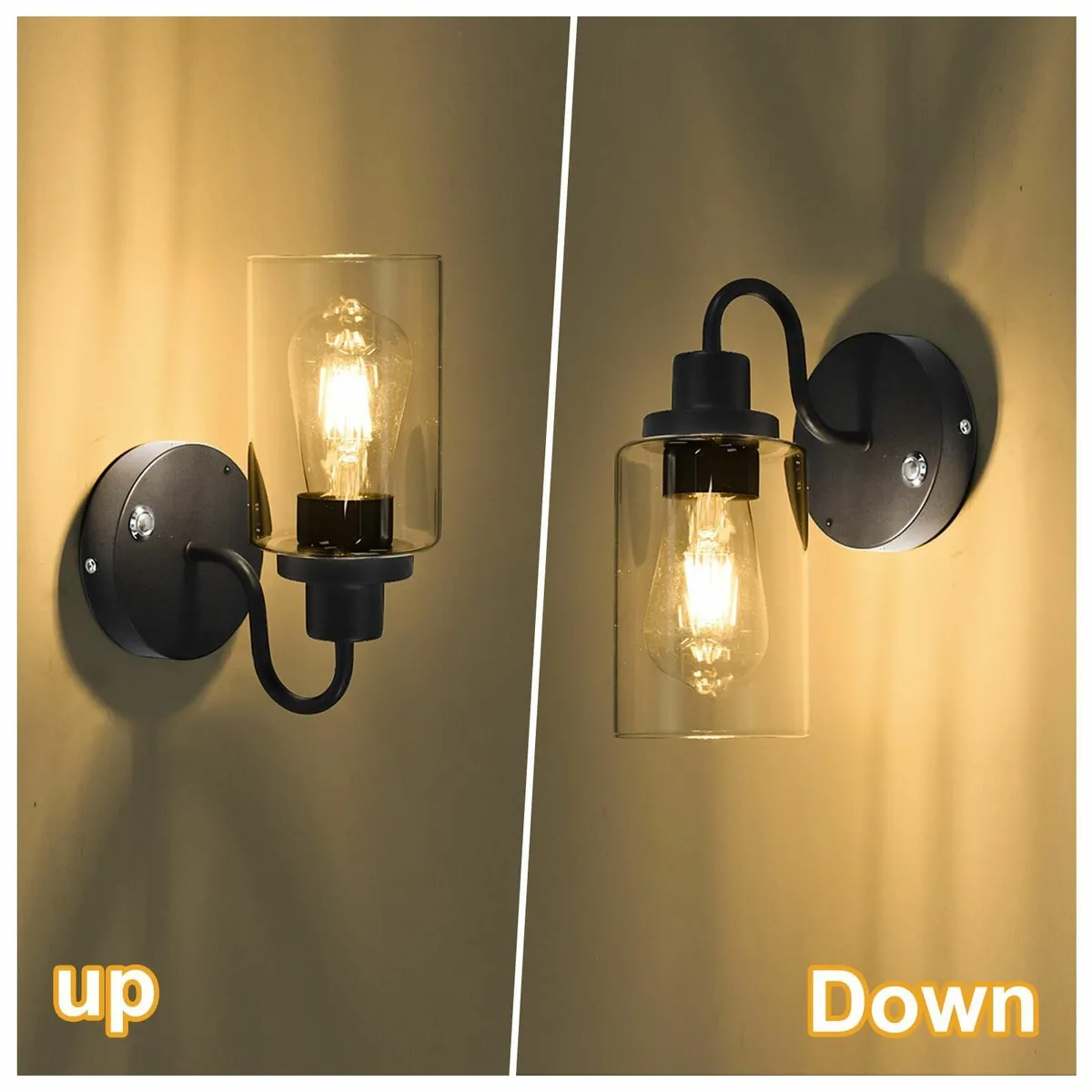 Battery Operated Wall Lights Set of Two Industrial - Image 2