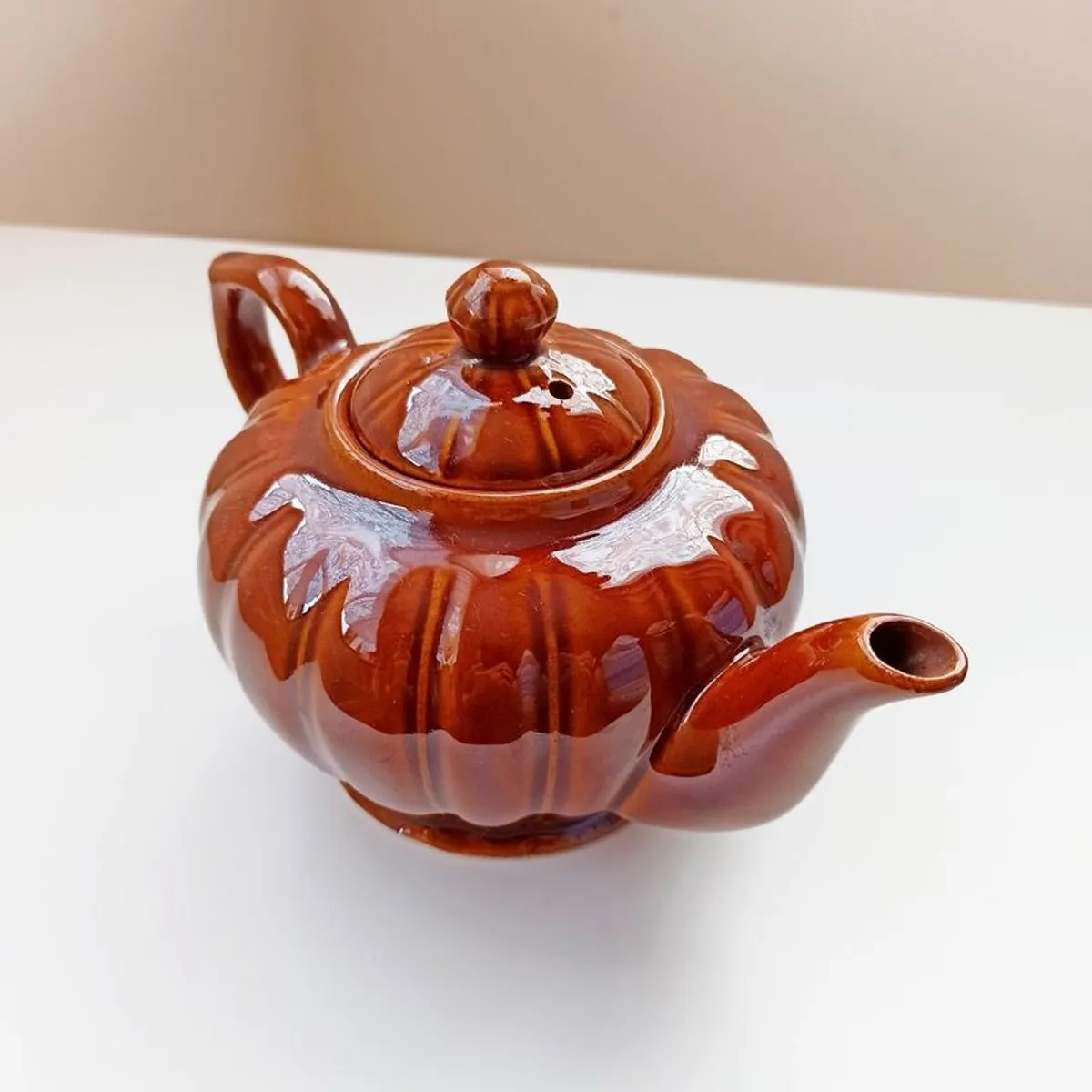 Vintage Chinese brown glazed teapot  H 13cm - Image 2