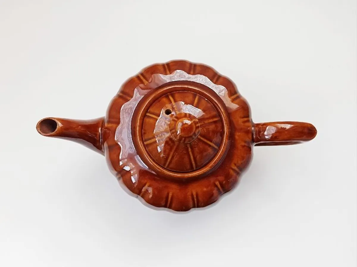 Vintage Chinese brown glazed teapot  H 13cm - Image 4