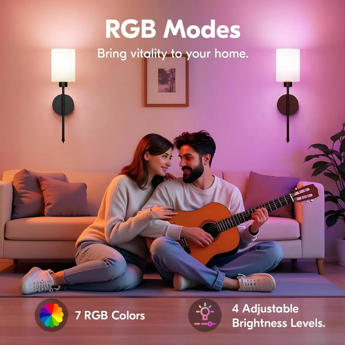 Battery Operated Wall Lights Black Wireless - Image 4