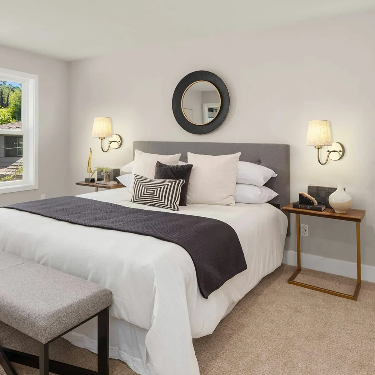 Set of 2 Gold Wall Lights for Living Room - Image 2