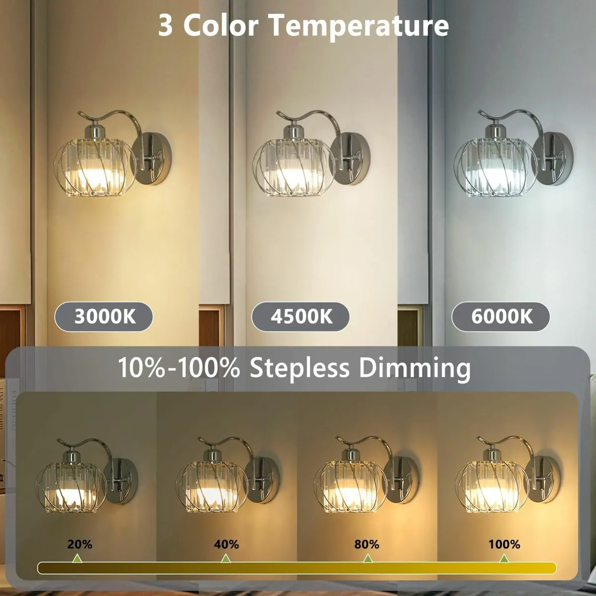 Rechargeable Wall Lights Set of 2 Battery - Image 2