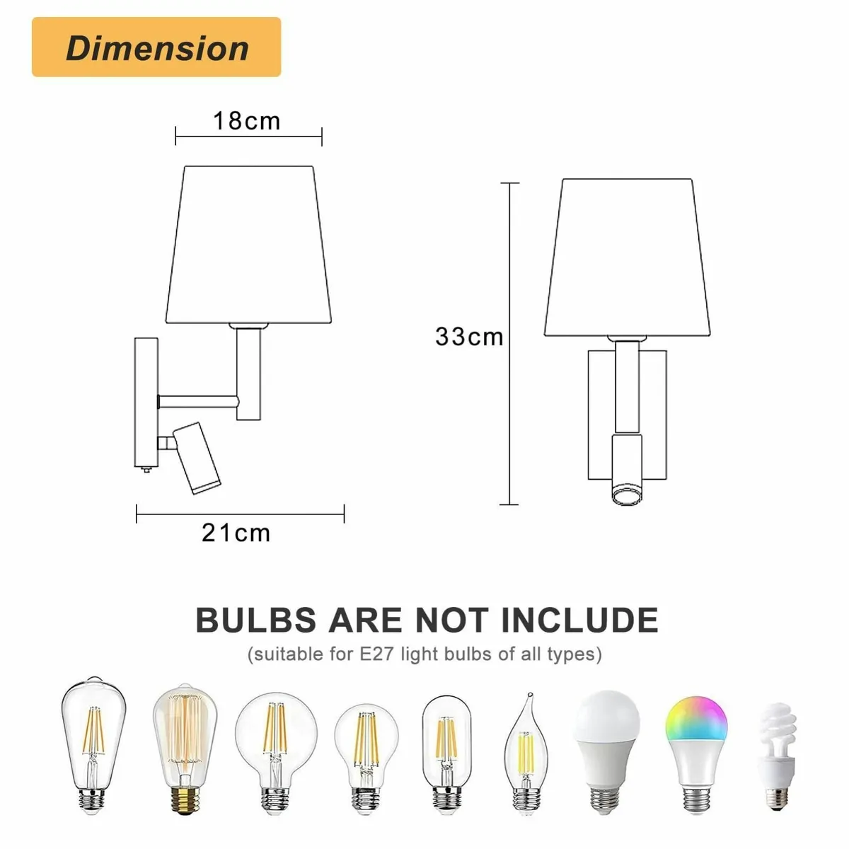 Indoor Wall Light with LED Reading Sconce Lights - Image 2