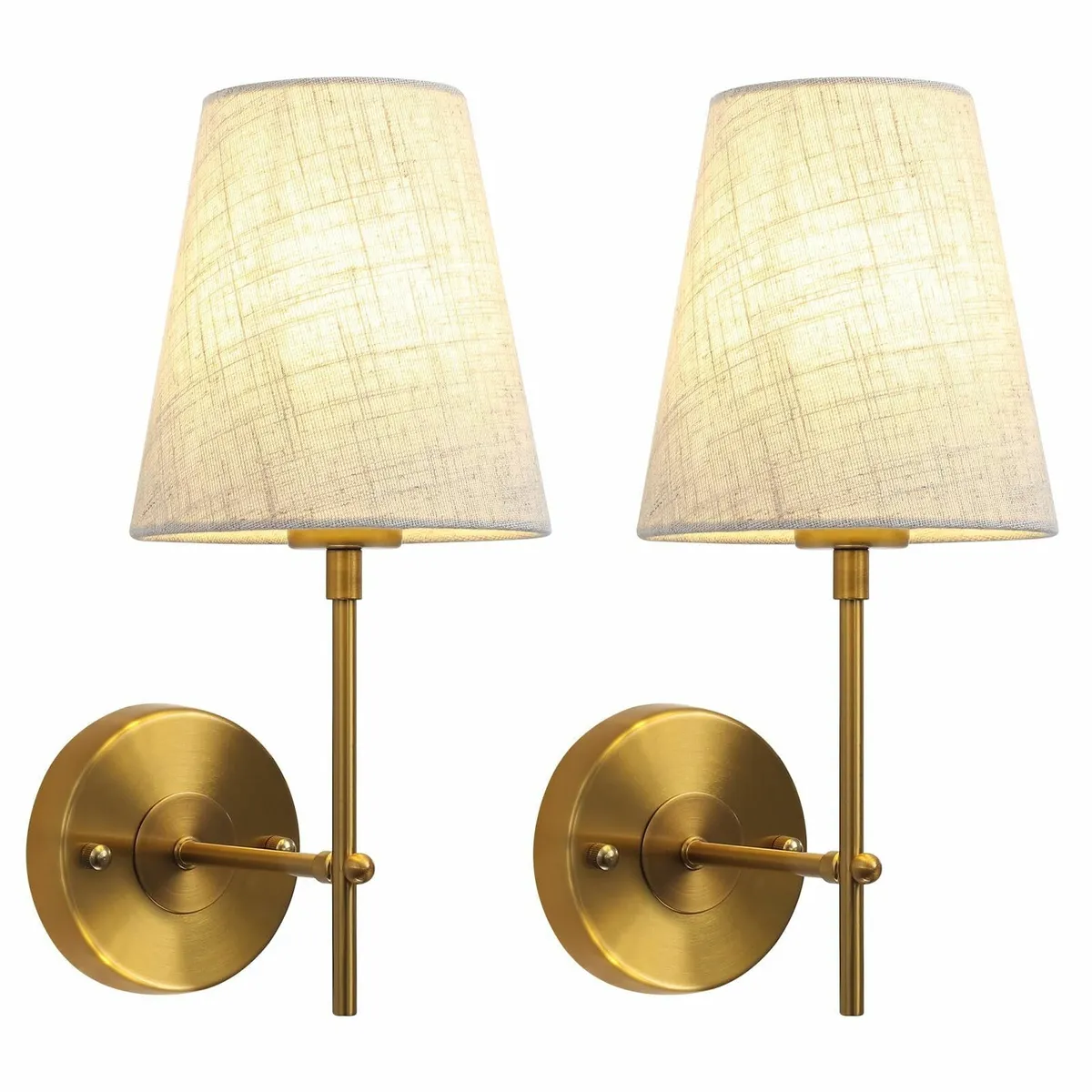 Brass Wall Lights Set of 2 Modern Lamps for - Image 1