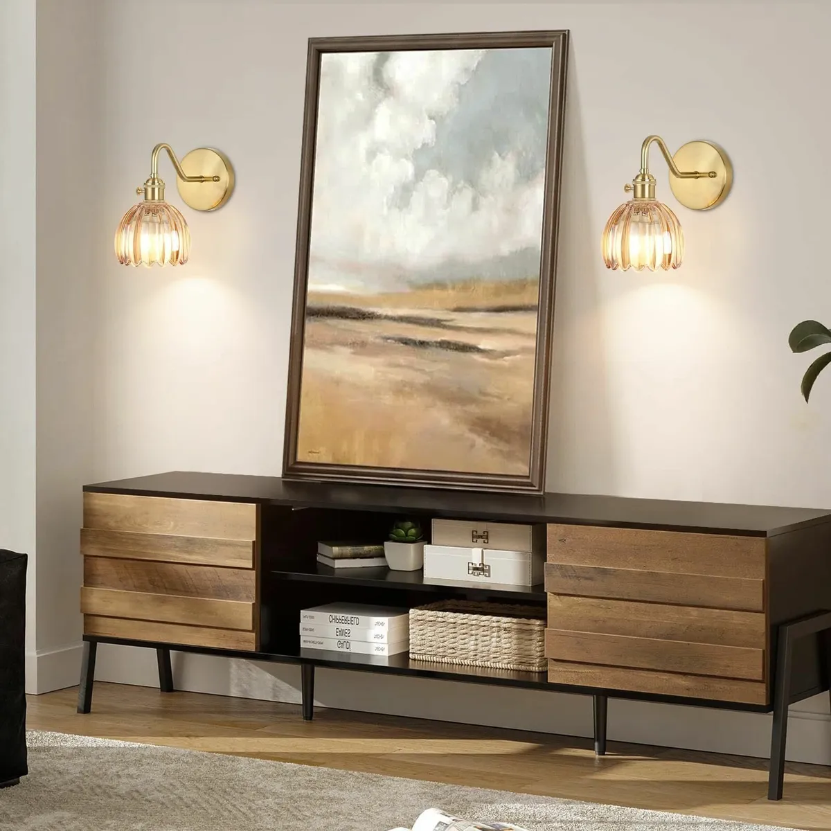 Battery Operated Wall Lights Rechargeable with - Image 2