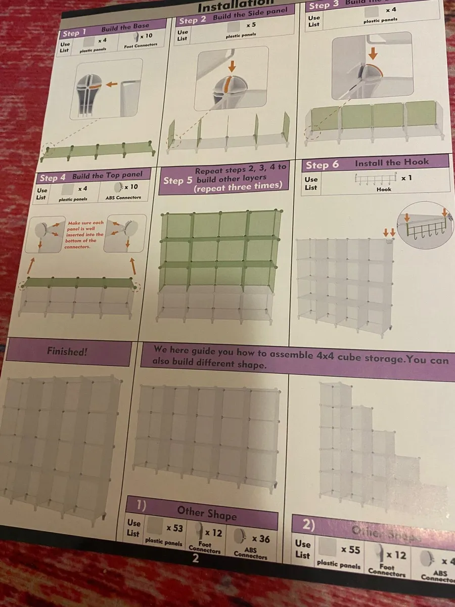 Cube storage shelves adjustable bookcase unit - Image 2