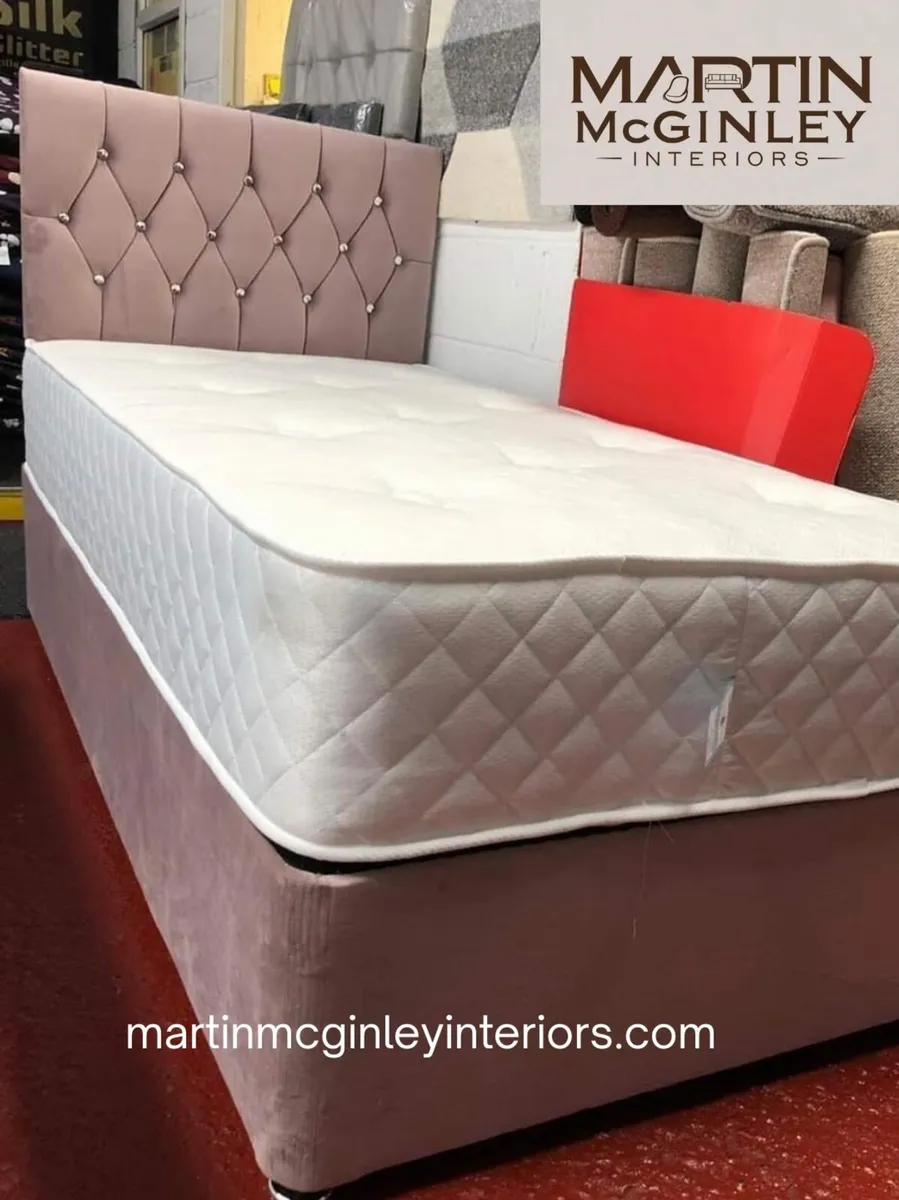New Fabric Divan Bases With Mattresses - Image 2