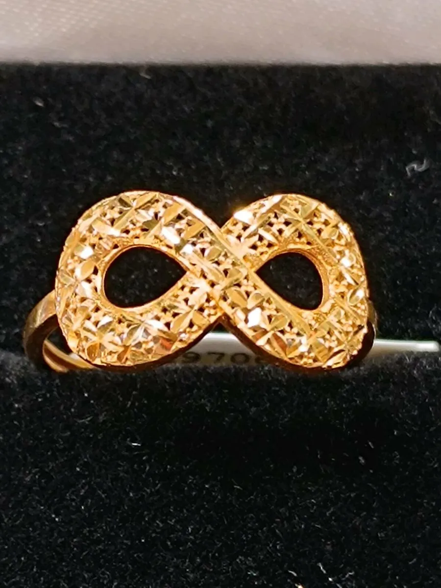 21k Yellow Gold Enfinity Symbol Ring - Image 1