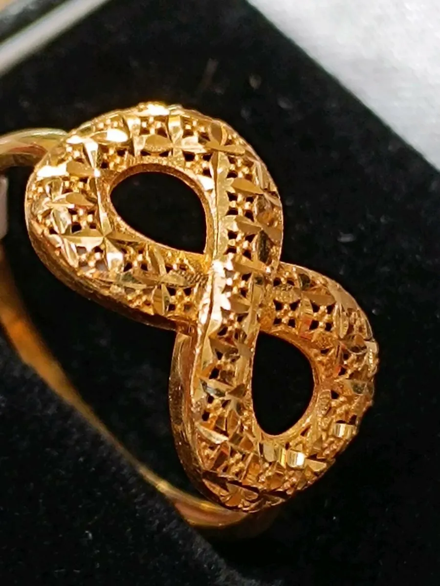 21k Yellow Gold Enfinity Symbol Ring - Image 2