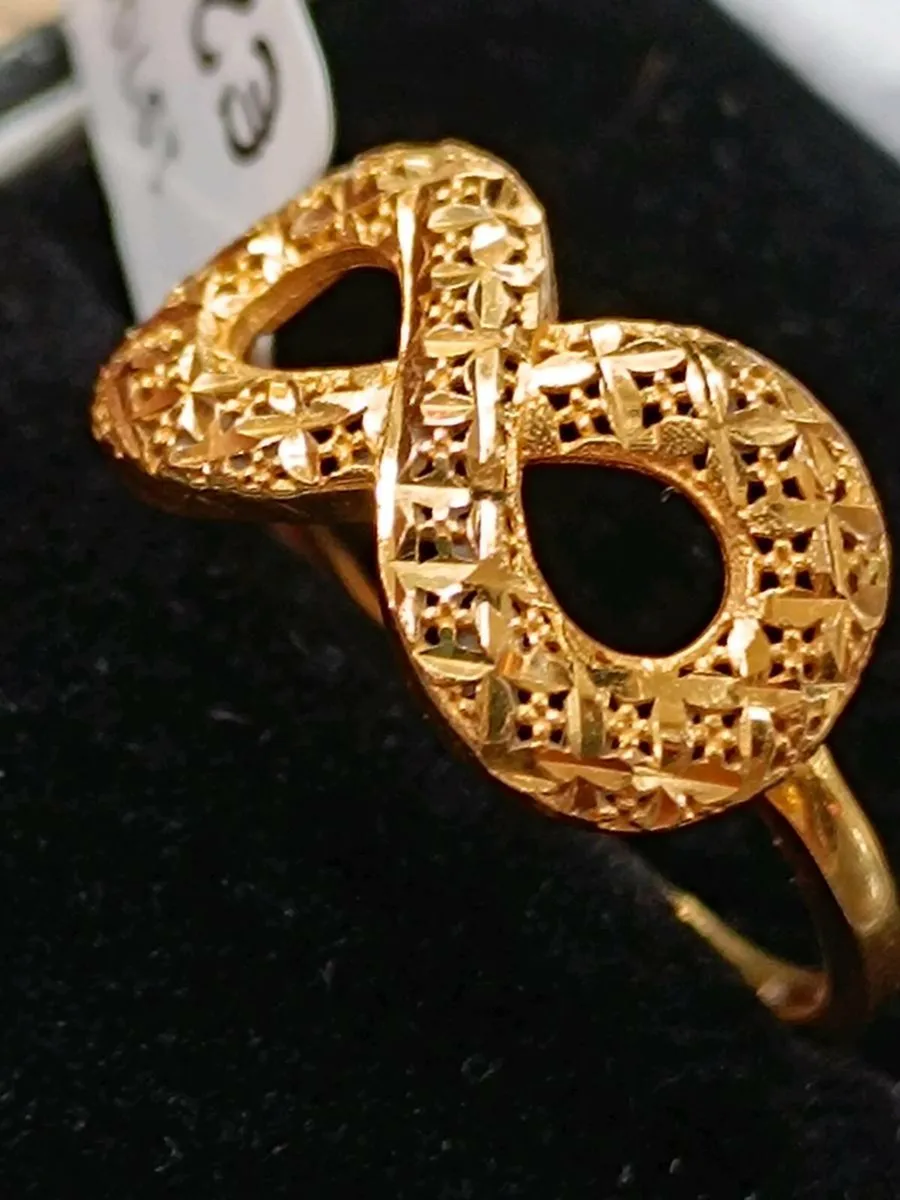 21k Yellow Gold Enfinity Symbol Ring - Image 3