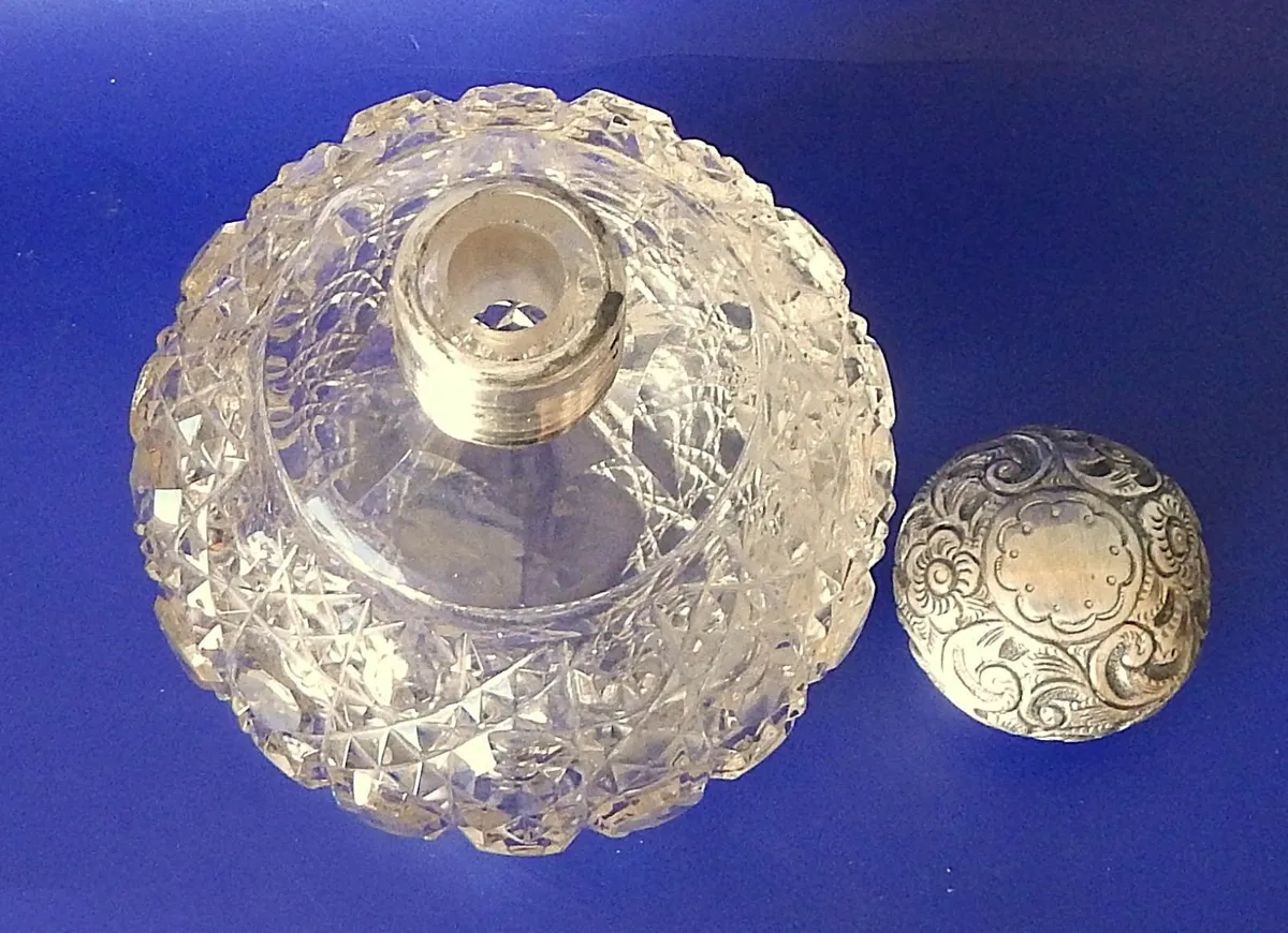 Antique Cut Glass Perfume Bottle - Image 3