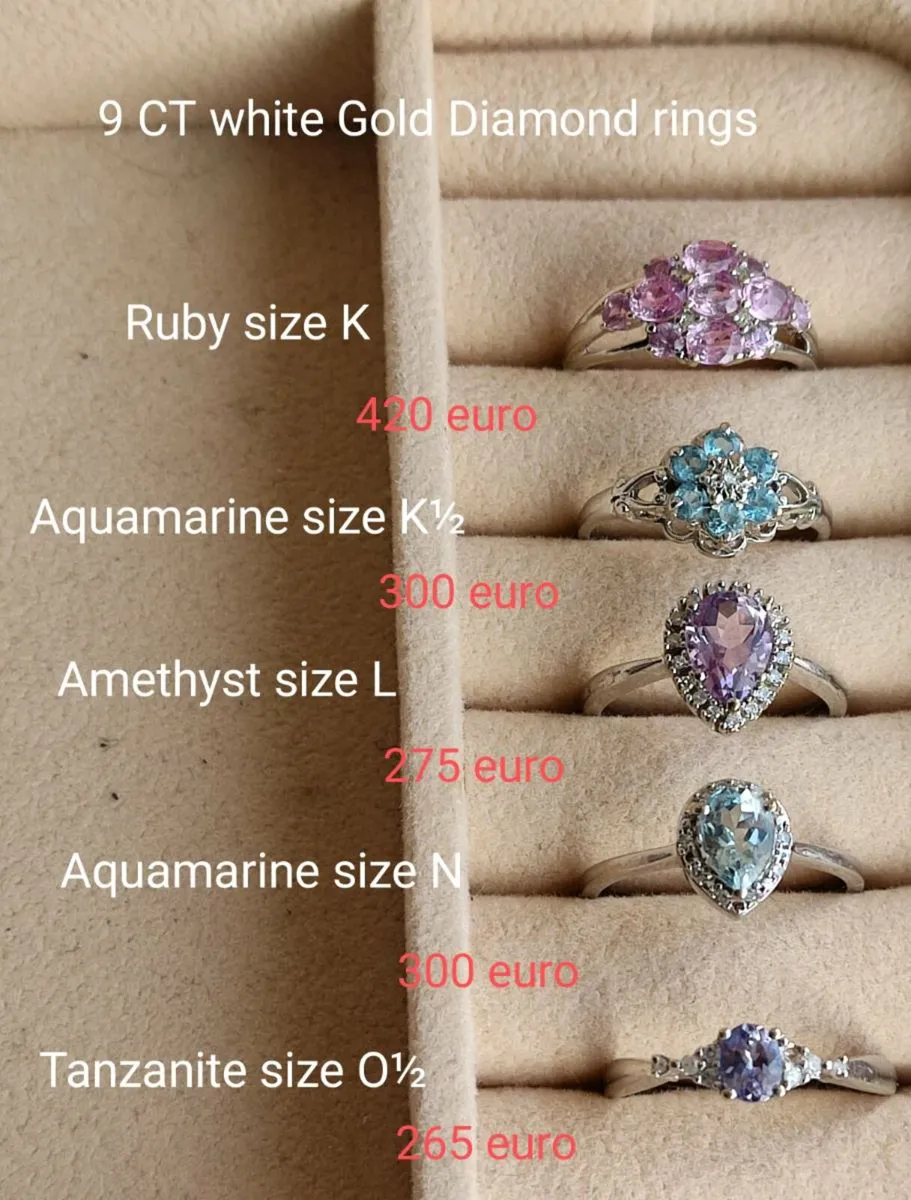 9 CT white Gold Diamond rings - Image 1