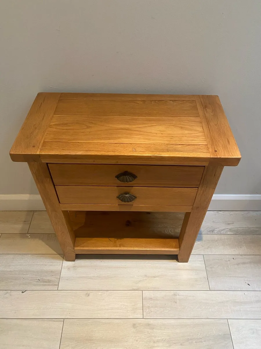 Oak 2-Drawer Table - Image 2