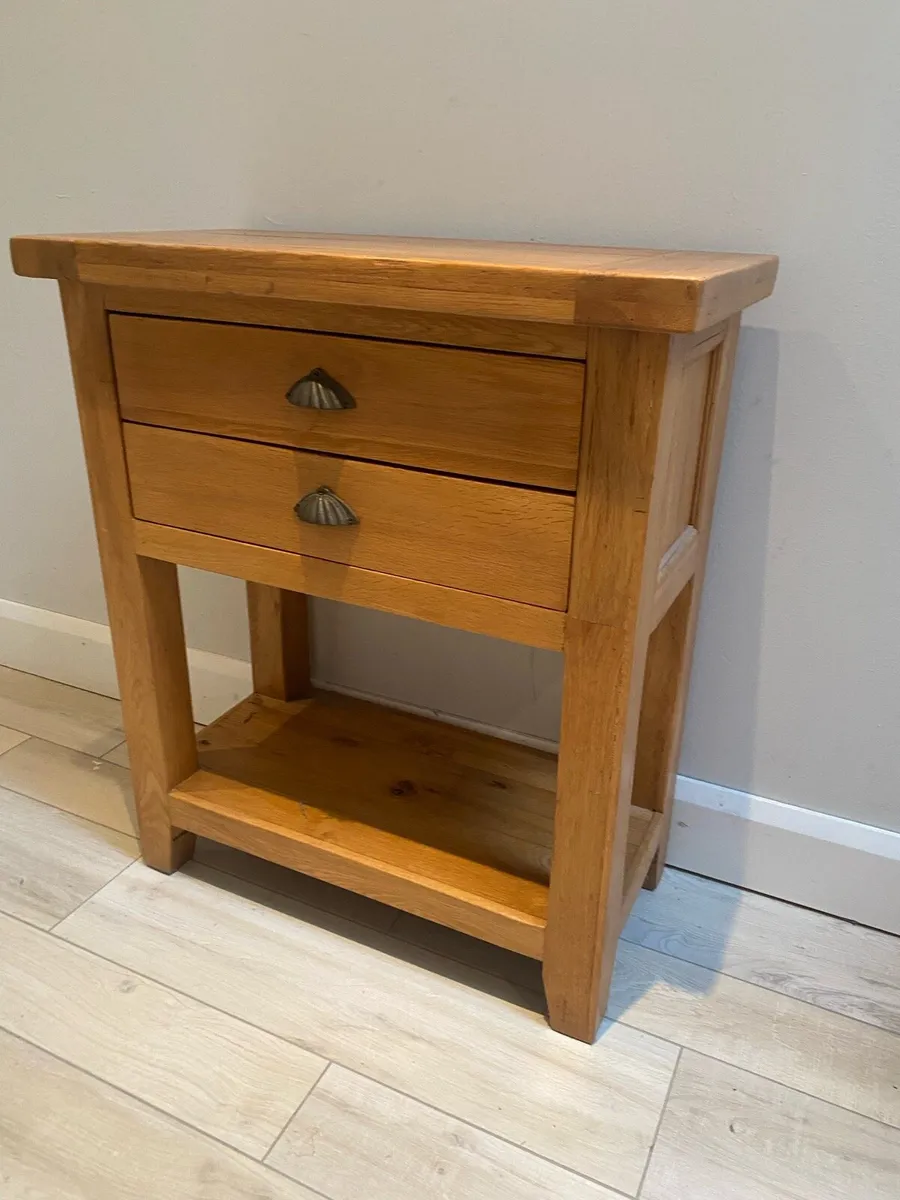 Oak 2-Drawer Table - Image 3