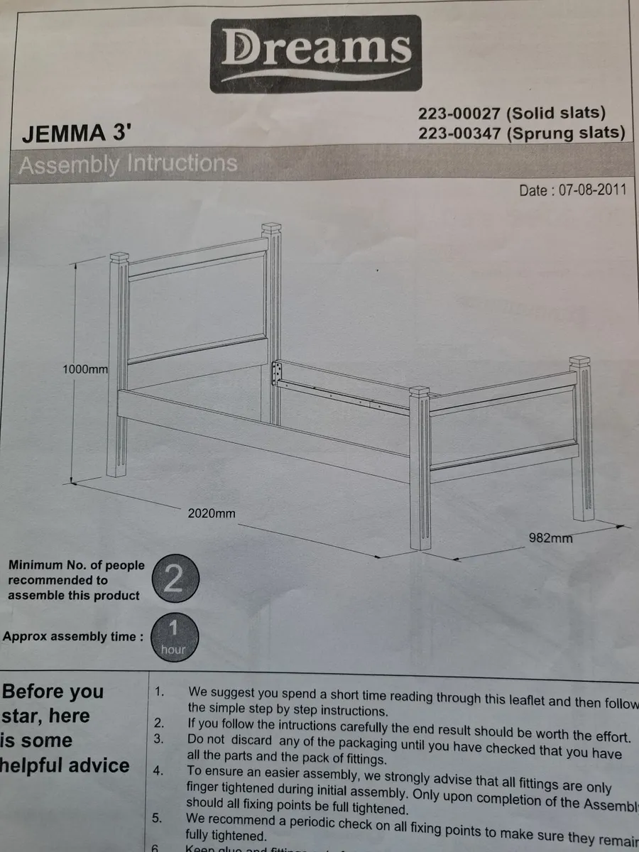 Single wooden bed - Image 2