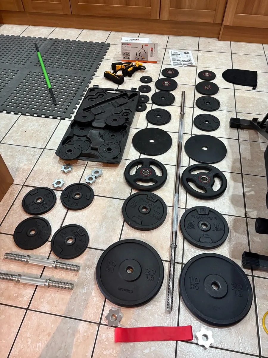 METAL WEIGHTS, HEAVY GYM RACKS, BENCH - Image 2