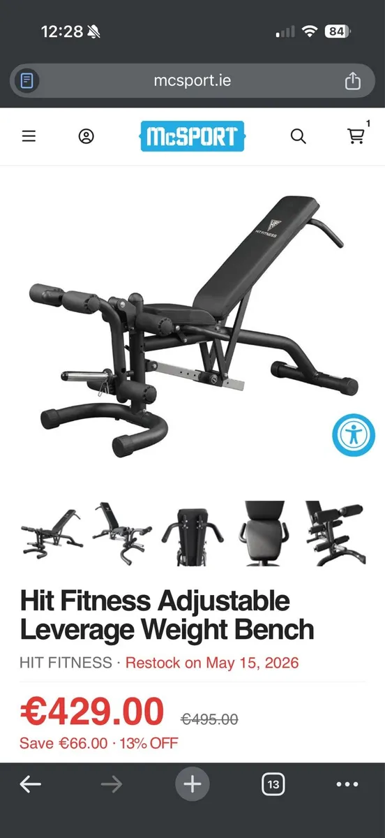 Hit fitness adjustable leverage bench