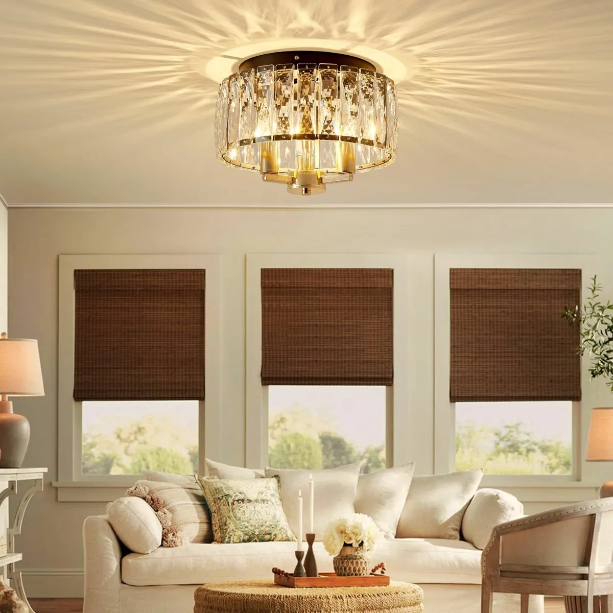 Saint Mossi K9 Crystal Flush Mount Ceiling Light - Image 4